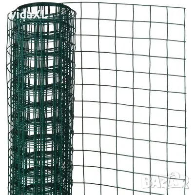 Nature Телена мрежа квадрат 0,5x2,5 м 13 мм стомана с пластмаса зелена（SKU:419776）, снимка 1 - Други - 49110070