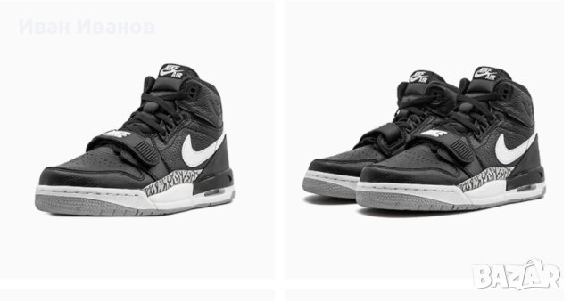 Jordan Legacy 312 Black White номер 38.5-39 оригинални маратонки , снимка 2 - Маратонки - 43257947