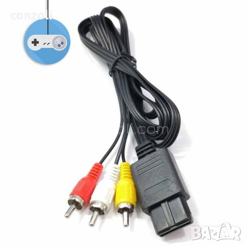 Композитен AV TV RCA кабел за Nintendo N64/NGC/SFC, GameCube и SNES, снимка 2 - Nintendo конзоли - 28529095
