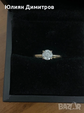 Годежен пръстен - естествен диамант 0,98к с 14к злато, снимка 8 - Пръстени - 53244921