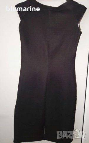 Черна рокля с флорални мотиви , снимка 3 - Рокли - 26528519