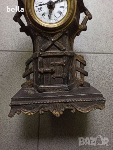 Много стар антикварен каминен часовник ,порцеланов циферблат ,нужна му е профилактика ,сверяването с, снимка 5 - Антикварни и старинни предмети - 36583407