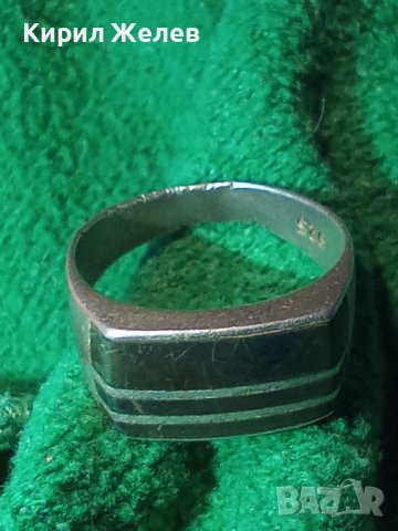 Стар АНГЛИЙСКИ СРЕБЪРЕН РЕТРО АРТ ПРЪСТЕН ОКСИДИРАНО СРЕБРО 925 с РЪЧНО ШЛИФОВАН ЧЕРЕН АХАТ 40628, снимка 18 - Пръстени - 42644202