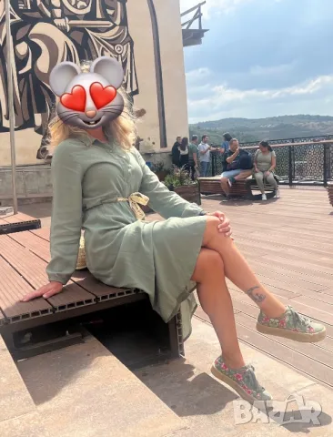 Рокля в зелено, снимка 6 - Рокли - 47531336