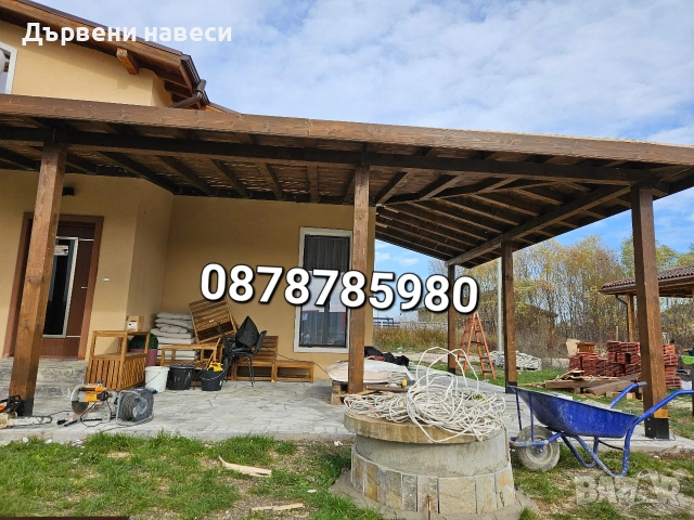 Изграждане на дървени навеси , снимка 18 - Ремонти на покриви - 49483225
