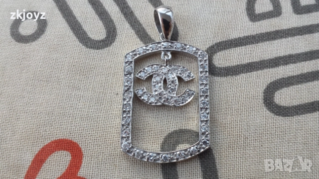 ГОЛЯМА НОВА РОДИРАНА СРЕБЪРНА ВИСУЛКА ШАНЕЛ 8.82 гр. / ПРОБА 925