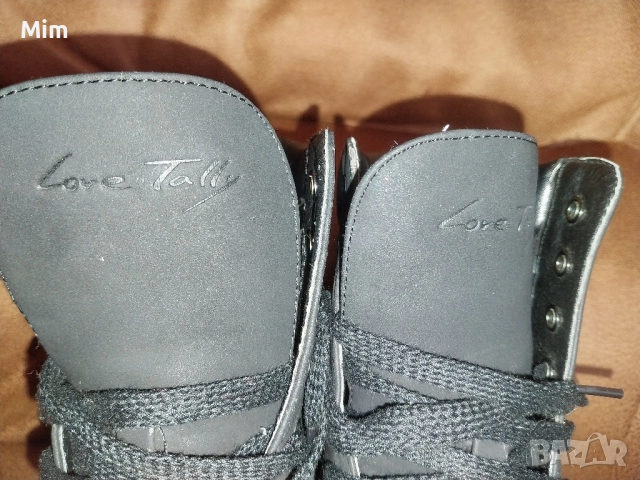 38 Черни полуботуши със сребристи шипове и 39 черни боти , снимка 10 - Дамски боти - 52220831