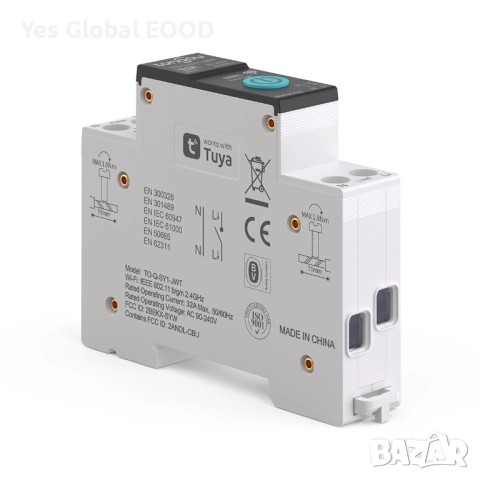 TONGOU WiFi смарт ключ 1P+N 32A с електромер Tuya, снимка 3 - Друга електроника - 52937413