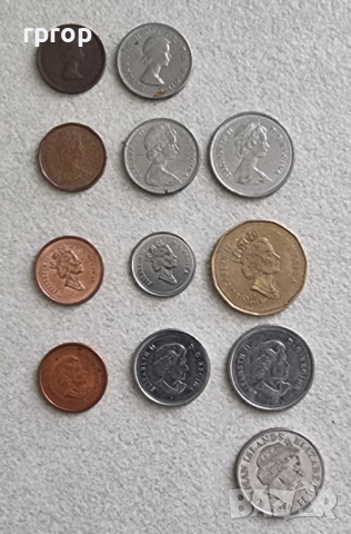 Канада. 1,5, 10, 25 цента  и 1 долар . 12 бр. различни до една монети., снимка 1 - Нумизматика и бонистика - 44857080