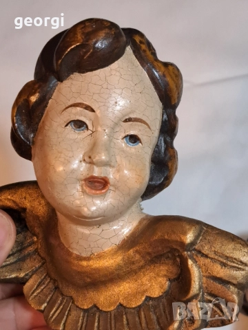 винтидж дървени статуетки на ангели херувими 29/3, снимка 7 - Статуетки - 52294201