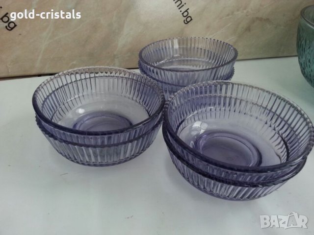 ретро купички цветно лилаво стъкло , снимка 11 - Антикварни и старинни предмети - 26224592