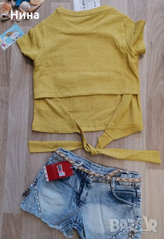 Модерна блуза Cikoby в горчица, снимка 4 - Детски Блузи и туники - 28467710