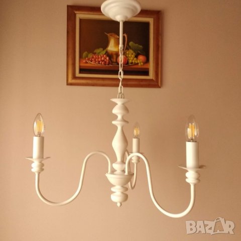  Класика в бяло,полилей с абажур, лампа за таван с шапка,,модерно осветление за спалня,трапезария, снимка 13 - Лампи за таван - 26410033