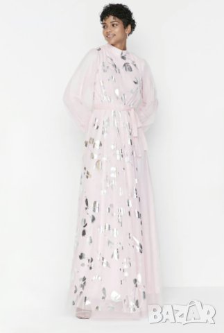Дамска нова дълга розова рокля размер М/38, снимка 5 - Рокли - 43931847