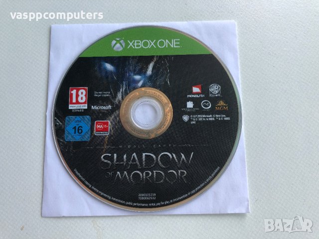 Middle Earth Shadow of Mordor (без кутия) XBOX ONE, снимка 1 - Игри за Xbox - 33288163