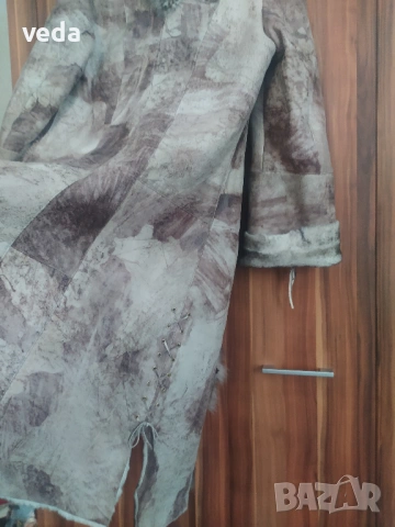 Италианско дизайнерско кожено палто фирма VIA VENETO - размер S, снимка 10 - Палта, манта - 53161411