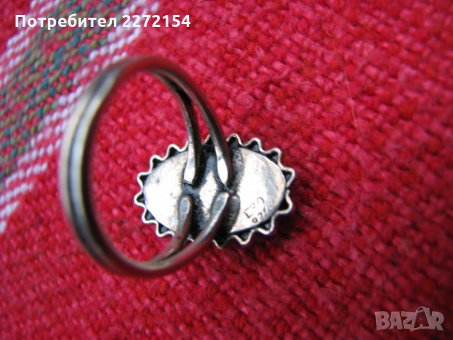 Сребърен пръстен гема делфин, снимка 2 - Антикварни и старинни предмети - 28420121