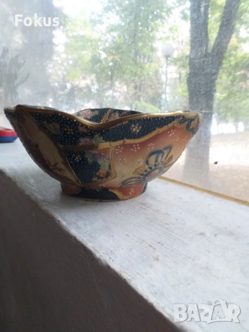 Стар порцелан Сатцума чиния - купичка satsuma, снимка 2 - Антикварни и старинни предмети - 53452869