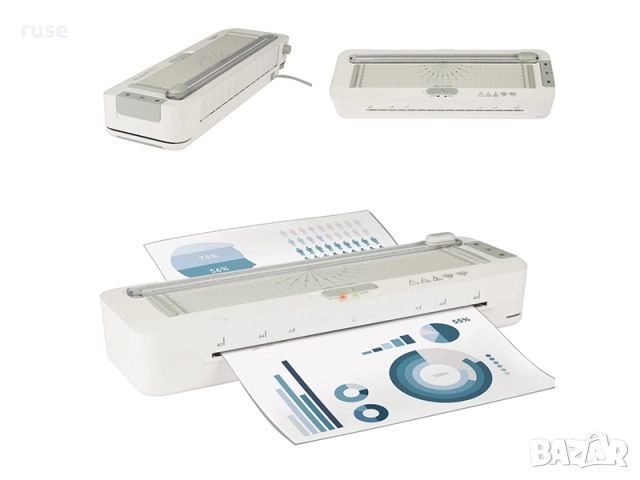 НОВИ! Ламинатор А3 с тример, перфоратор и подвижно заобляне на ъгли