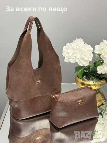 Guess Комплект Дамска Чанта С Несесер Гес - Налични Различни Цветове Код E972, снимка 2 - Чанти - 52111085