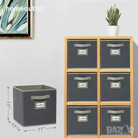Кутии за съхранение 28x28x28 - Комплект от 6 платнени сгъваеми кутии, снимка 2 - Други - 47607623