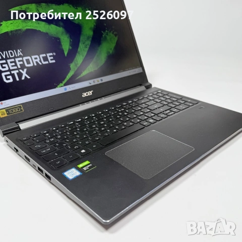 Acer Apsire 7/15,6” IPS/i7-9750H/NVIDIA GTX1050/16GB/1TB+128GB SSD, снимка 5 - Лаптопи за игри - 53071297
