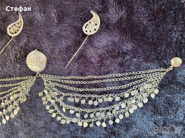 Сребърна Трепка Възрожденски Прочелник накит носия пафта, снимка 4 - Антикварни и старинни предмети - 43171809