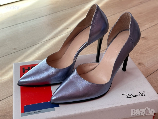 Дамски обувки на ток от естествена кожа Bianki, размер 36, снимка 4 - Дамски елегантни обувки - 48943821