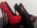 Нови червени и черни обувки официални, снимка 1
