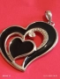 МОДНА КРАСИВА с КРИСТАЛИ ВИСУЛКА СЪРЦЕ ❤️ ЧЕРЕН ЕМАЙЛ 28379, снимка 4