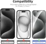 NEW'C 4 Pack: Защитно стъкло за екран и камера за iPhone 15 Pro [6.1 инча], снимка 2