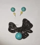Ново колие-тюркоаз-ръчна изработка+брошка и обеци, снимка 5