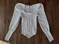 Бяла блузка с буфан ръкави, снимка 1 - Блузи с дълъг ръкав и пуловери - 43477784