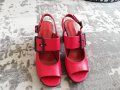 Модерни дамски сандали в червен цвят. Промо цена само 69.00 лева. , снимка 4