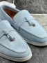 Loro Piana Дамски Светло Сини Ежедневни Обувки Естествена Кожа🥿Дамски Мокасини Лоро Пиана Код E552, снимка 3