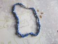 Сребърно колие гердан с естествен лазурит 925 , снимка 5
