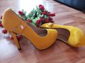 Жълти  Елегантни Обувки Voi&Noi Greece, снимка 1 - Дамски обувки на ток - 27811366
