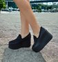 Обувки на платформа - черна кожа - 150K, снимка 2