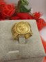 Мъжки позлатен пръстен реплика Медуза разлини модели 18К златно покритие, снимка 4