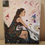 Картина " Жената " с маслени бои и акрил, снимка 3