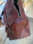 Стара българска кожена чанта сак с ципове, снимка 3