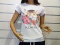 Нова дамска тениска с трансферен печат Коте, Рози, снимка 5