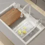 60см Висококачествена мултифункционална бяла кухненска мивка, снимка 1