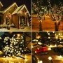 Соларни коледни лампички 12 метра , 100 лампи 5 програми , 4 цвята по избор, снимка 1