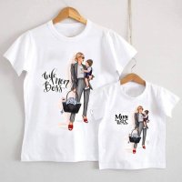 Тениски комплект за майка и дете Мама и аз еднакви, снимка 9 - Бодита за бебе - 33218446