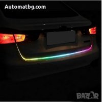Многоцветна RGB Стоп LED светеща сигнална лента за багажник на кола, светодиодна цветомузика, снимка 5 - Аксесоари и консумативи - 28100607