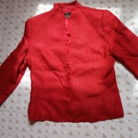 Червено ленено сако, снимка 3 - Сака - 25854578