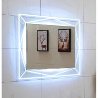 Огледало за баня 80х60см с вградено LED осветление и “Touch screen” , снимка 2 - Огледала - 27505815