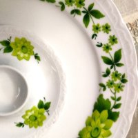  Mitterteich Bavaria! Комплект чинии със зелени цветя., снимка 7 - Чинии - 43079785