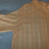 Фина дамска блуза опал къс ръкав, портокалов цвят, размер 48, снимка 3 - Корсети, бюстиета, топове - 37916979
